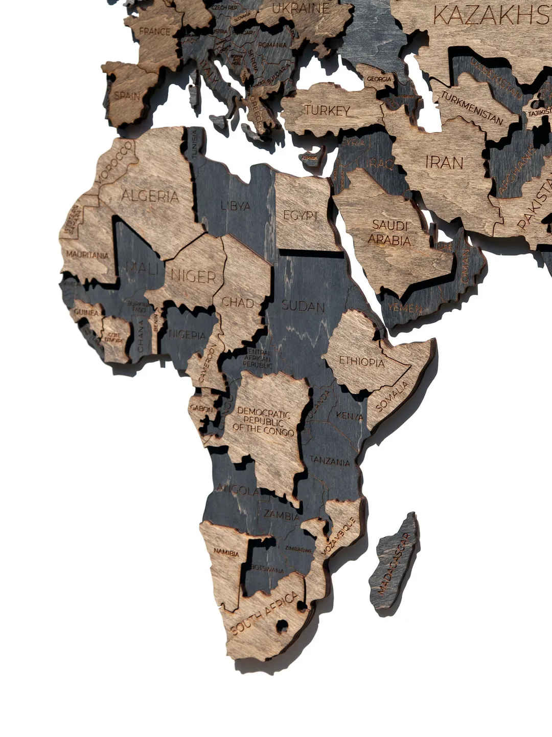 World Wall Map Anniversary Gift Rustic Home Wood Wall Art World Map Wooden Travel Push Pin Map  5th Anniversary Gift Husband farmhouse decor