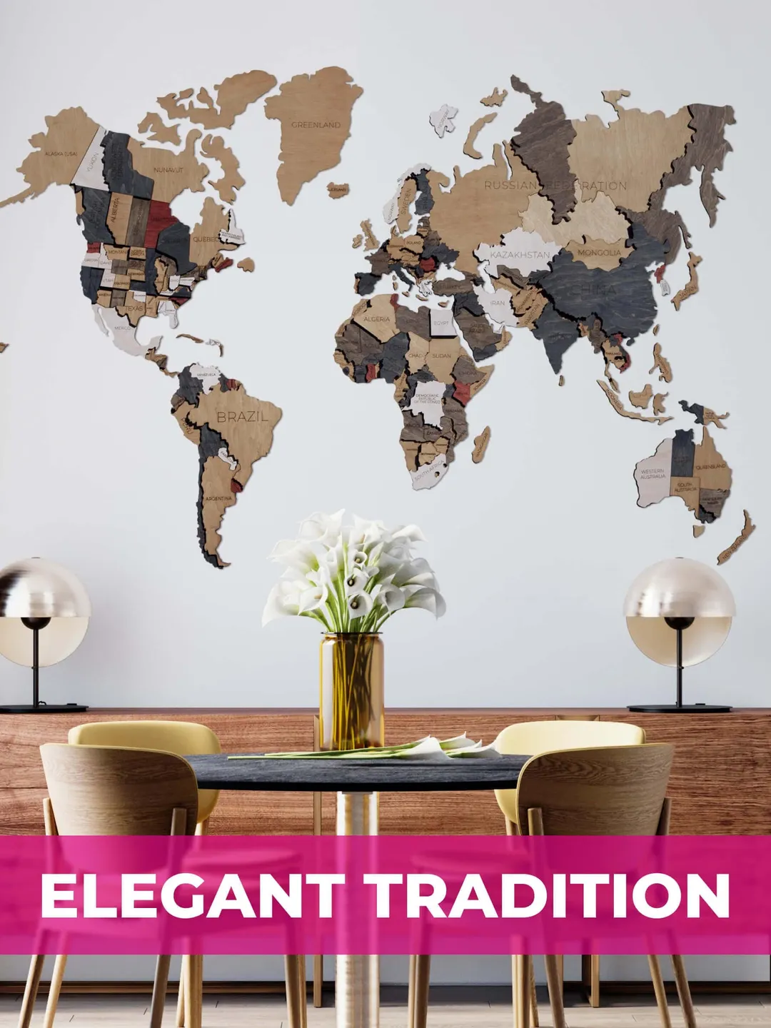 Home Decor Gift Christmas Gift 5th Anniversary Gift Wooden World Map Rustic Wall Decor Push Pin World Map Travel Map Wood Wall Art