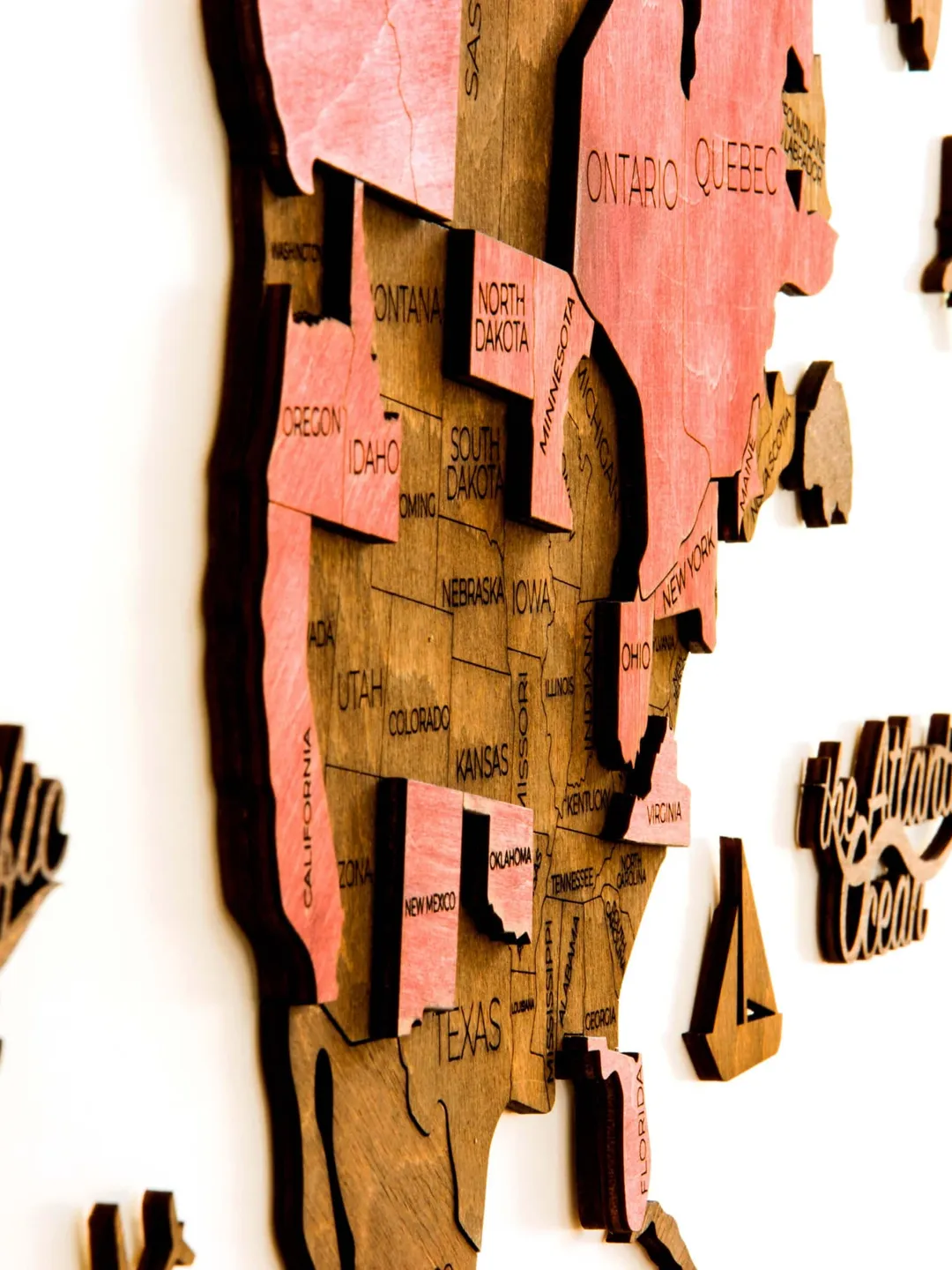 5th Anniversary Gift For Husband Wall Decor World Map of the World Anniversary Gift Wooden Travel Push Pin Map Rustic Home Wood Wall Art