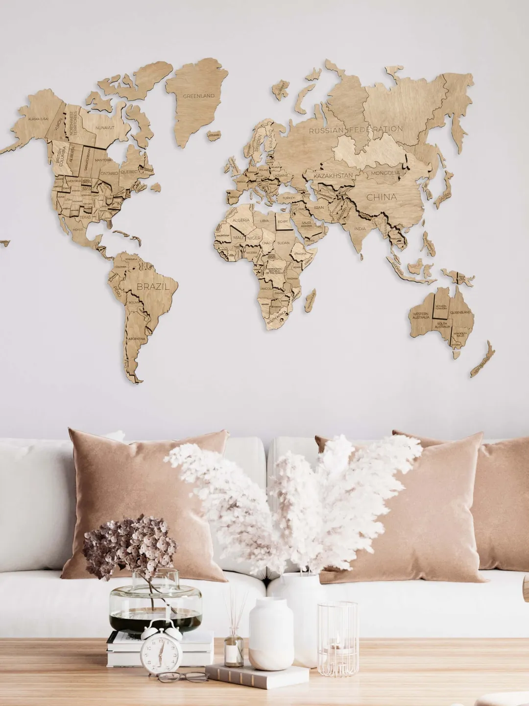 World Map Wall Art Anniversary Gift For Husband Travel Home Decor Family Gift Boyfriend Gift Weltkarte Holz Engagement Gift Wall Decor Art