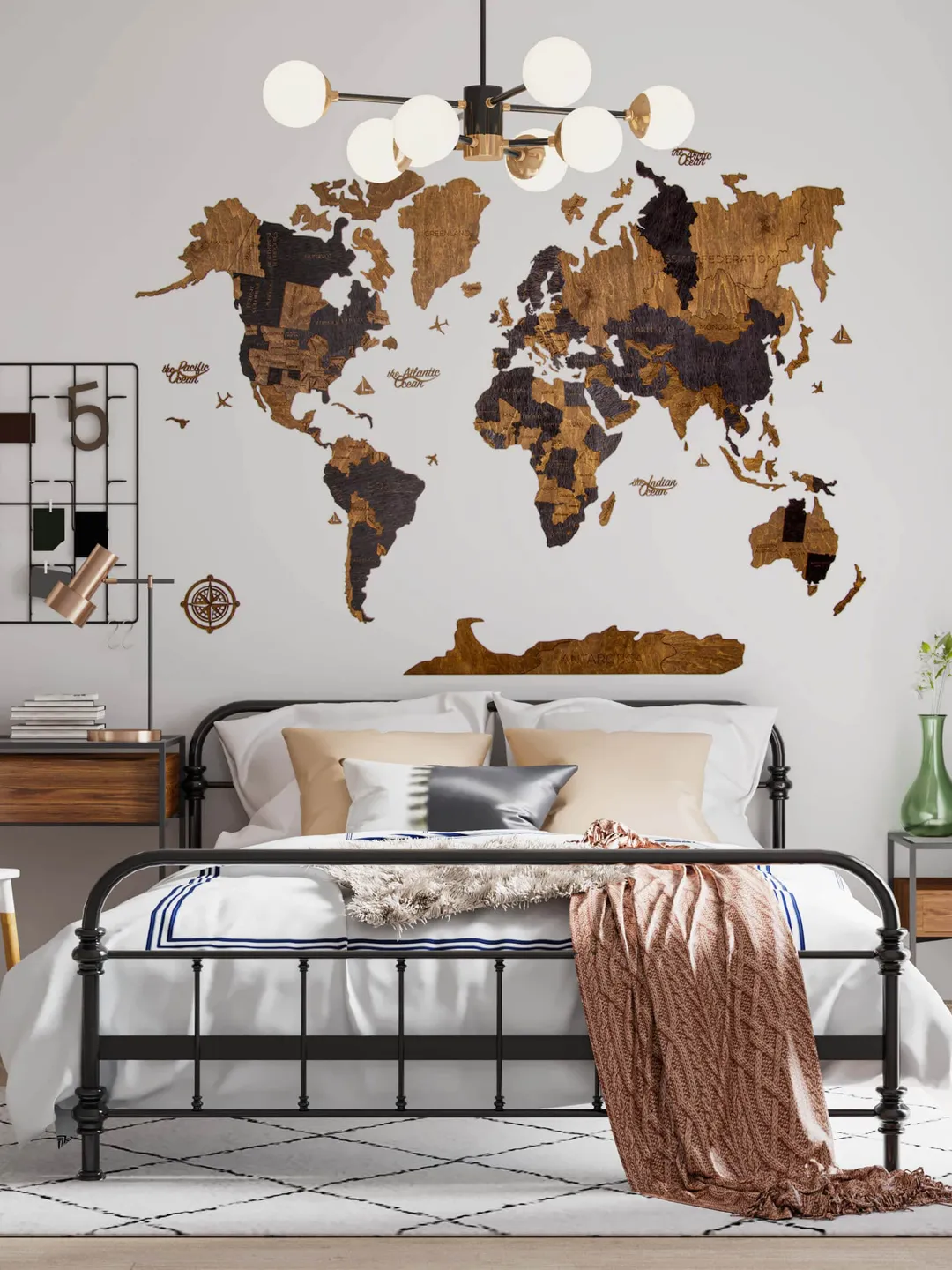 3D Wooden World Map Rustic Wall Art Travel Push Pin Map Wall Decor Anniversary Gift For Husband Wooden Map Wood Wall Art Boyfriend Gift