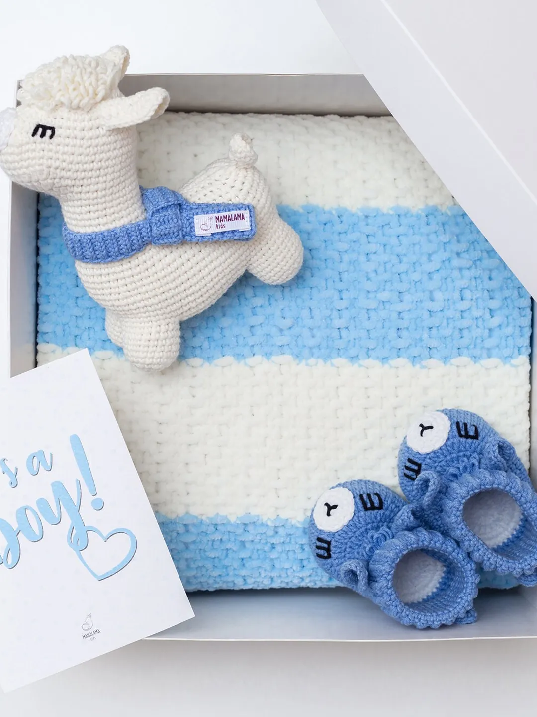 Its a Boy pregnancy gift Expecting for a baby boy basket Baby boy gender reveal Its a boy shower party gift Blue striped baby blanket