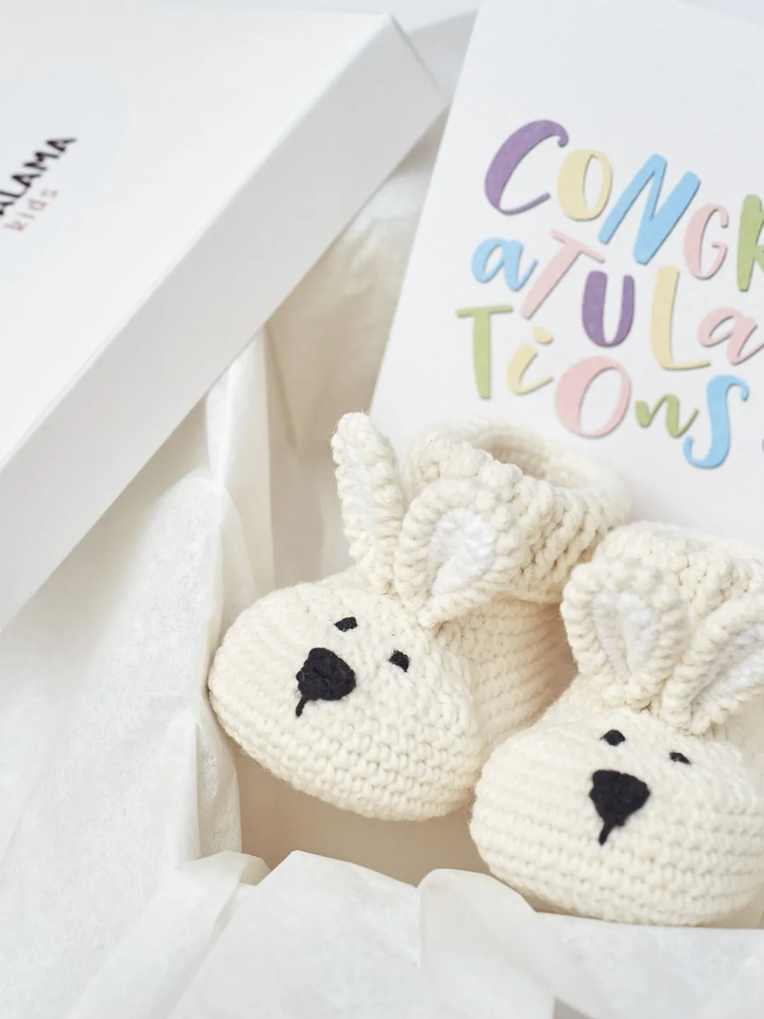 Pregnancy gift for new mom to be Expecting parents congratulations basket with cute crochet bunny booties Soon to be new mommy reveal baby