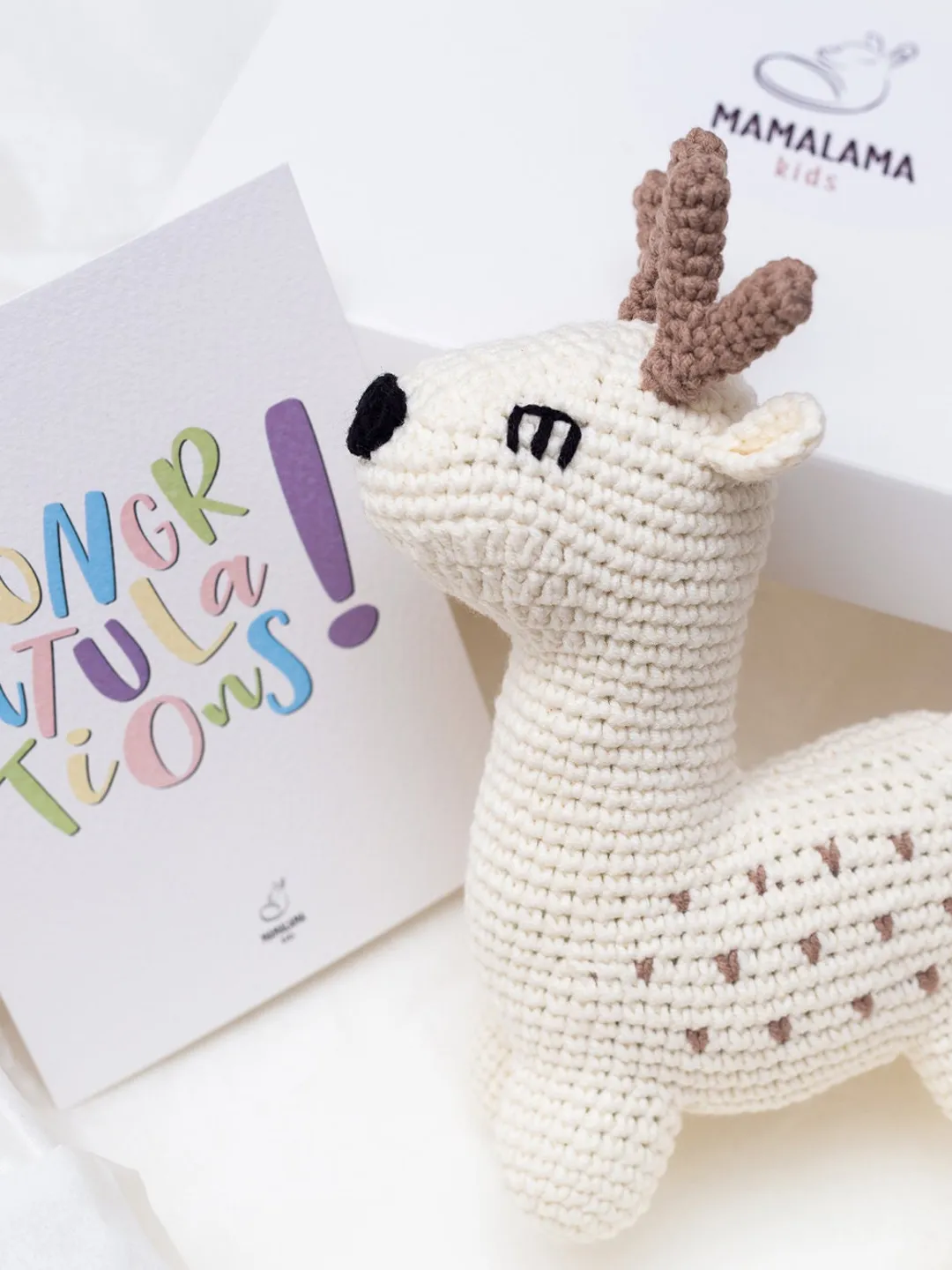 New parent gift basket for pregnancy announcement friend mom to be congratulations baby reveal box with crochet woodland deer toy