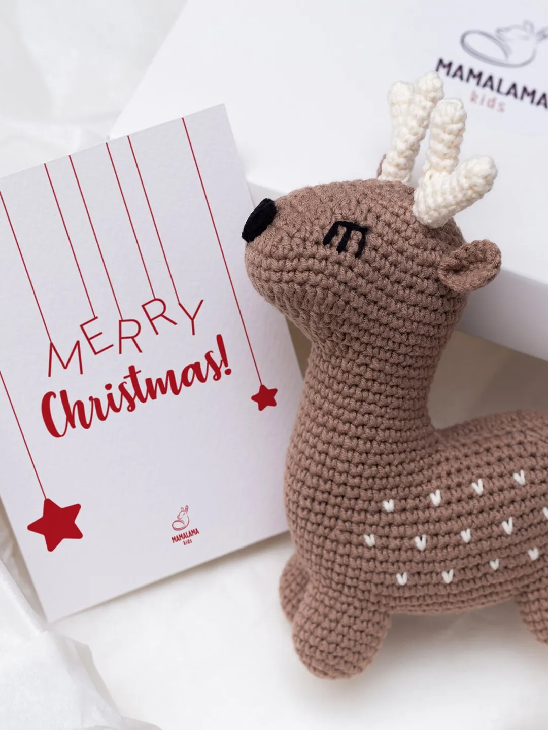 Merry Christmas Pregnancy reveal baby born announcement crochet deer soft toy plush gift basket Christmas Gift for new mom