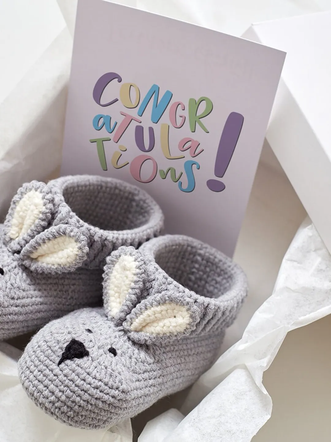 Pregnancy gift for new baby coming home New mommy parents expecting soon to be mom reveal baby shower bunny booties