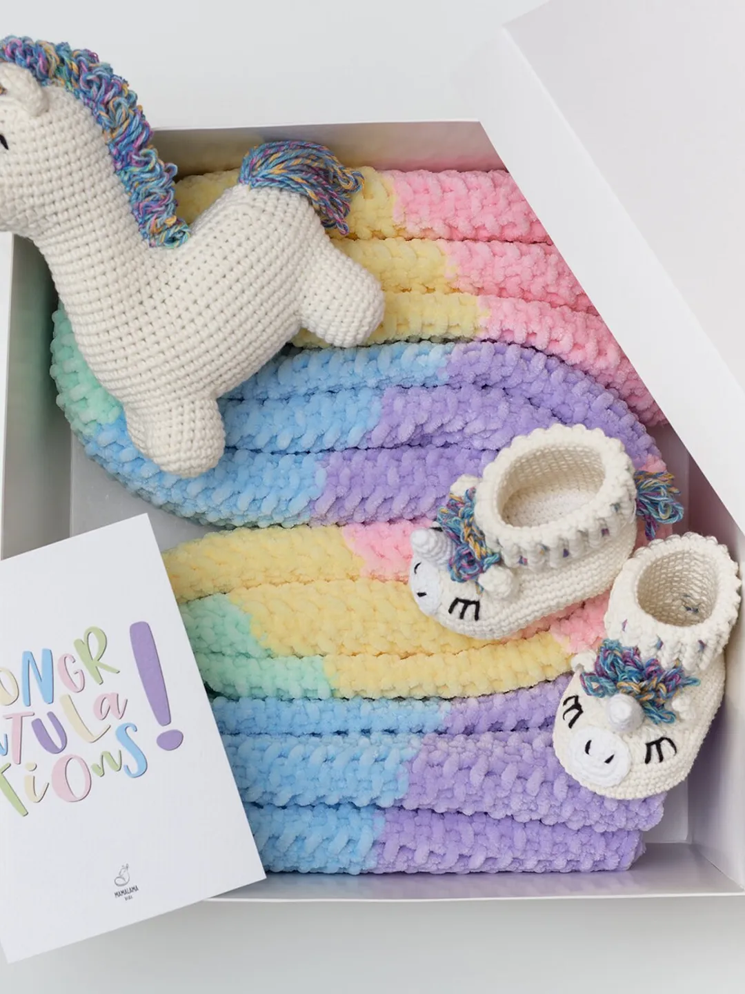 Gift for expect parent Unicorn baby shower rainbow pregnancy congrats baby basket set Sweet gender neutral new baby welcome gift idea
