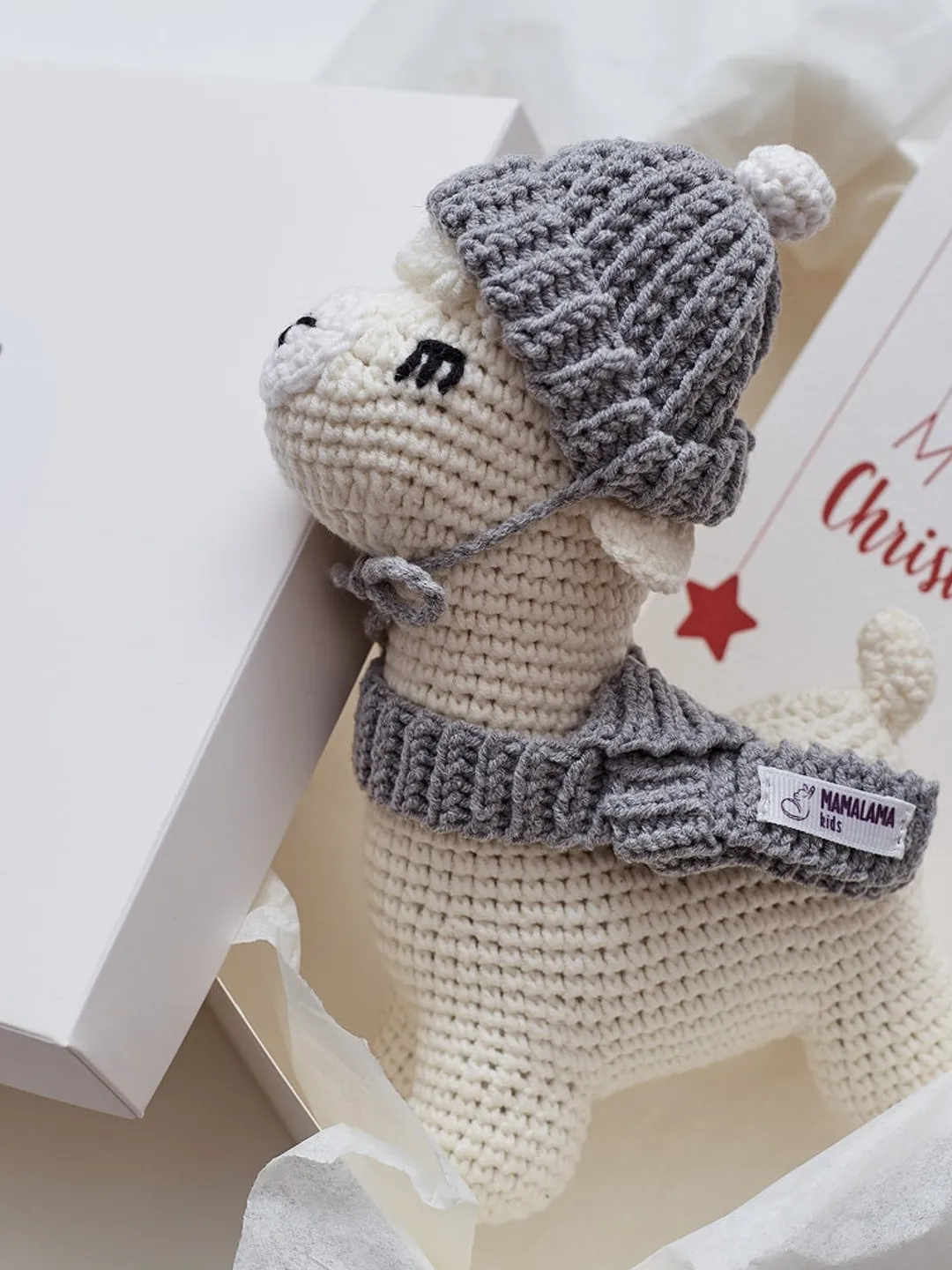 Christmas baby llama gifts box idea Cute crochet Christmas decoration pregnancy alpaca plush set Sweet boyfriend girlfriend Stuffed nursery