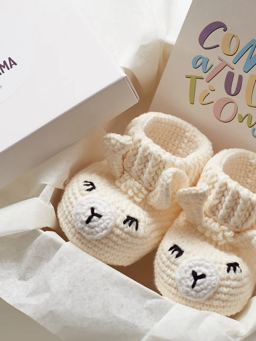 New mom gift sweet baby booties Crochet llama soft sole newborn shoes Pregnancy gift basket for mom to be Expecting baby reveal