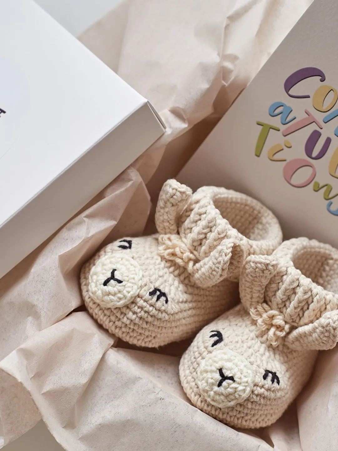 New mom gift basket with crochet llama booties Newborn gift for baby shower Expecting mom parent new baby soon to be mom surprise