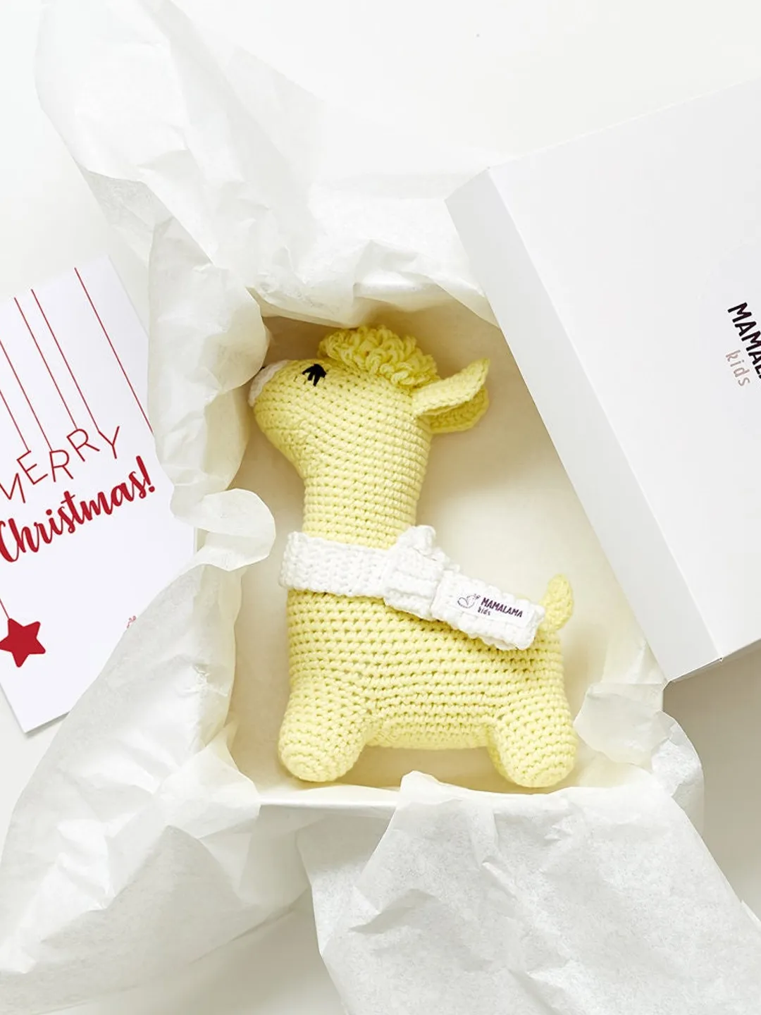 Christmas present for boyfriend girlfriend sister mom dad friend baby gift Llama alpaca crochet toy box set Christmas baby yellow plush gift