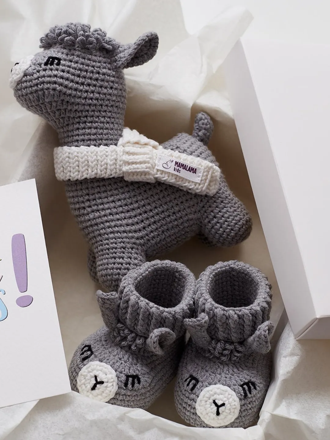 Best pregnancy gifts New parents congrats Present for mom to be Cute crochet llama alpaca toy Baby animal booties Expecting mom set shower