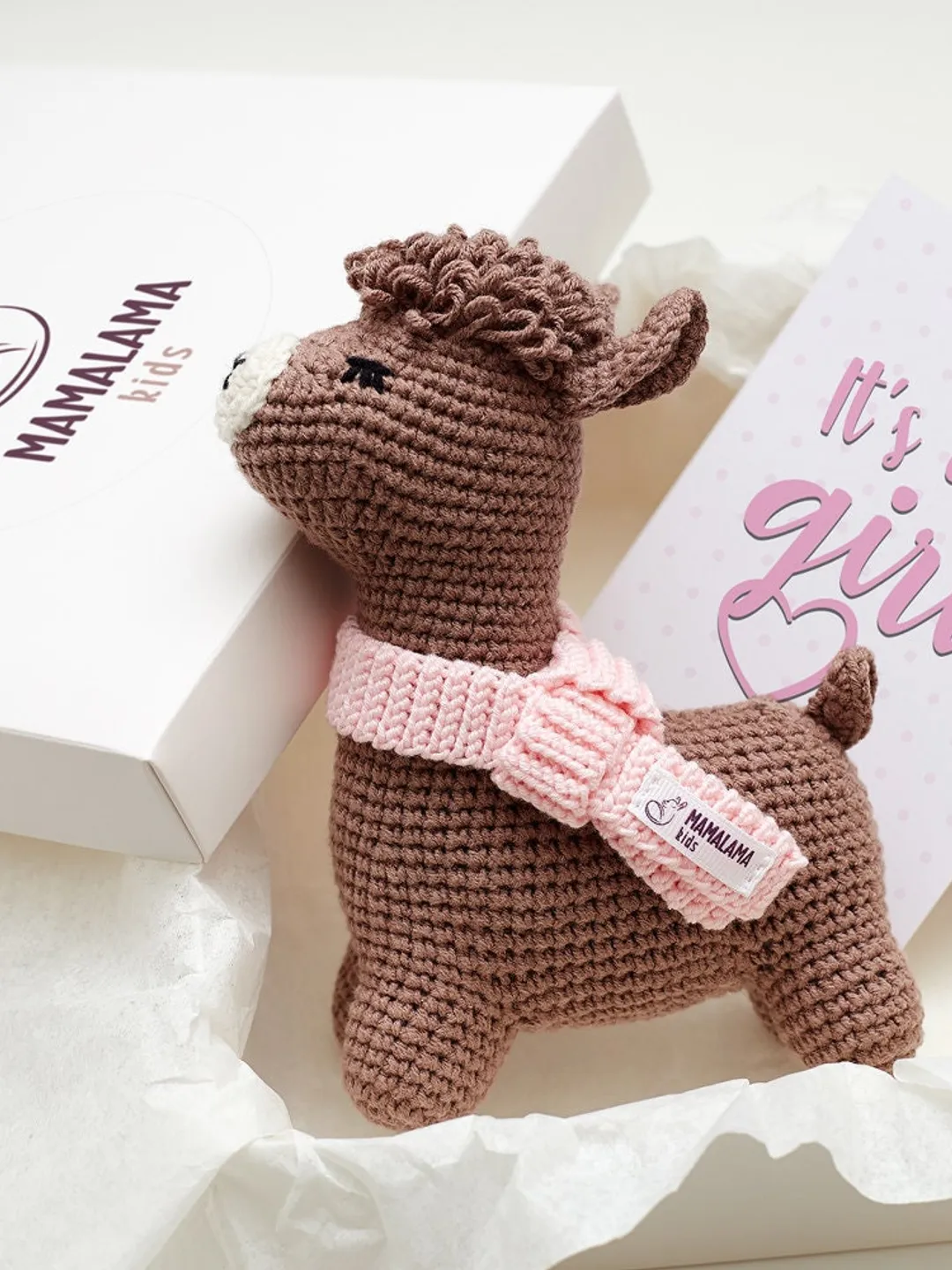 Pregnancy gift box for mom to be Pink llama alpaca Its a Girl set Lovely Expecting mom basket New parents package Expectant favor surprise