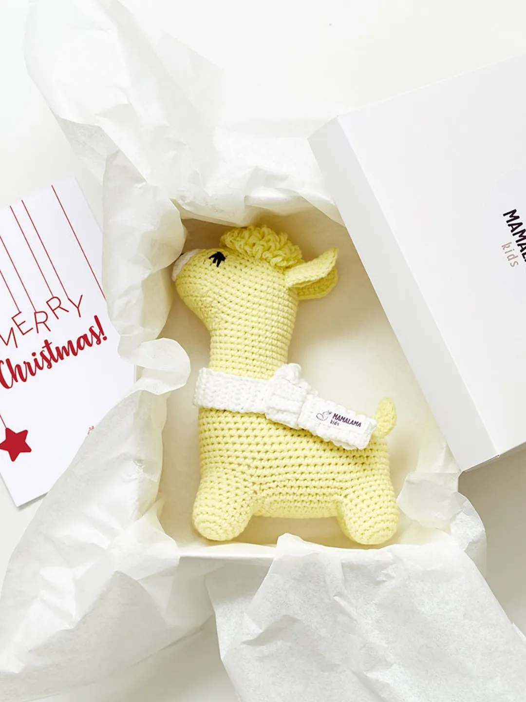 Christmas present for boyfriend girlfriend sister mom dad friend baby gift Llama alpaca crochet toy box set Christmas baby yellow plush gift
