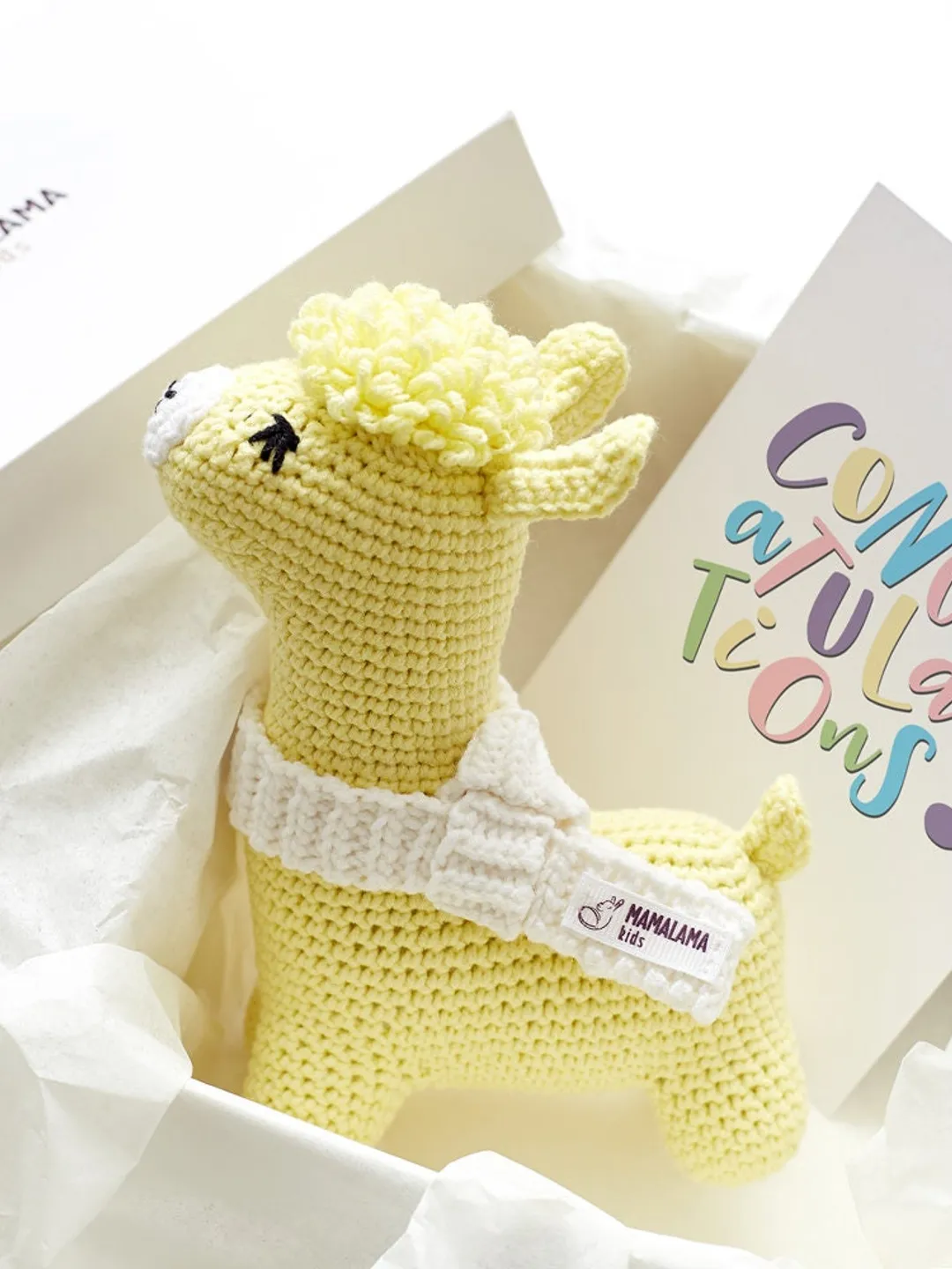 Pregnancy gift for new mom baby parents expecting Gender neutral newborn gift reveal toy Crochet llama alpaca stuffed baby soft toy