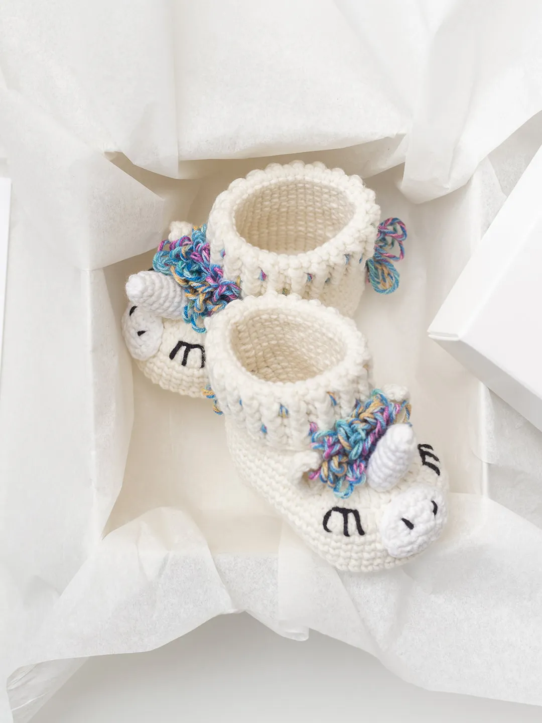 Unicorn pregnancy gift Cute box with unique baby booties We are expecting sweet congratulation basket for new mom or new parents