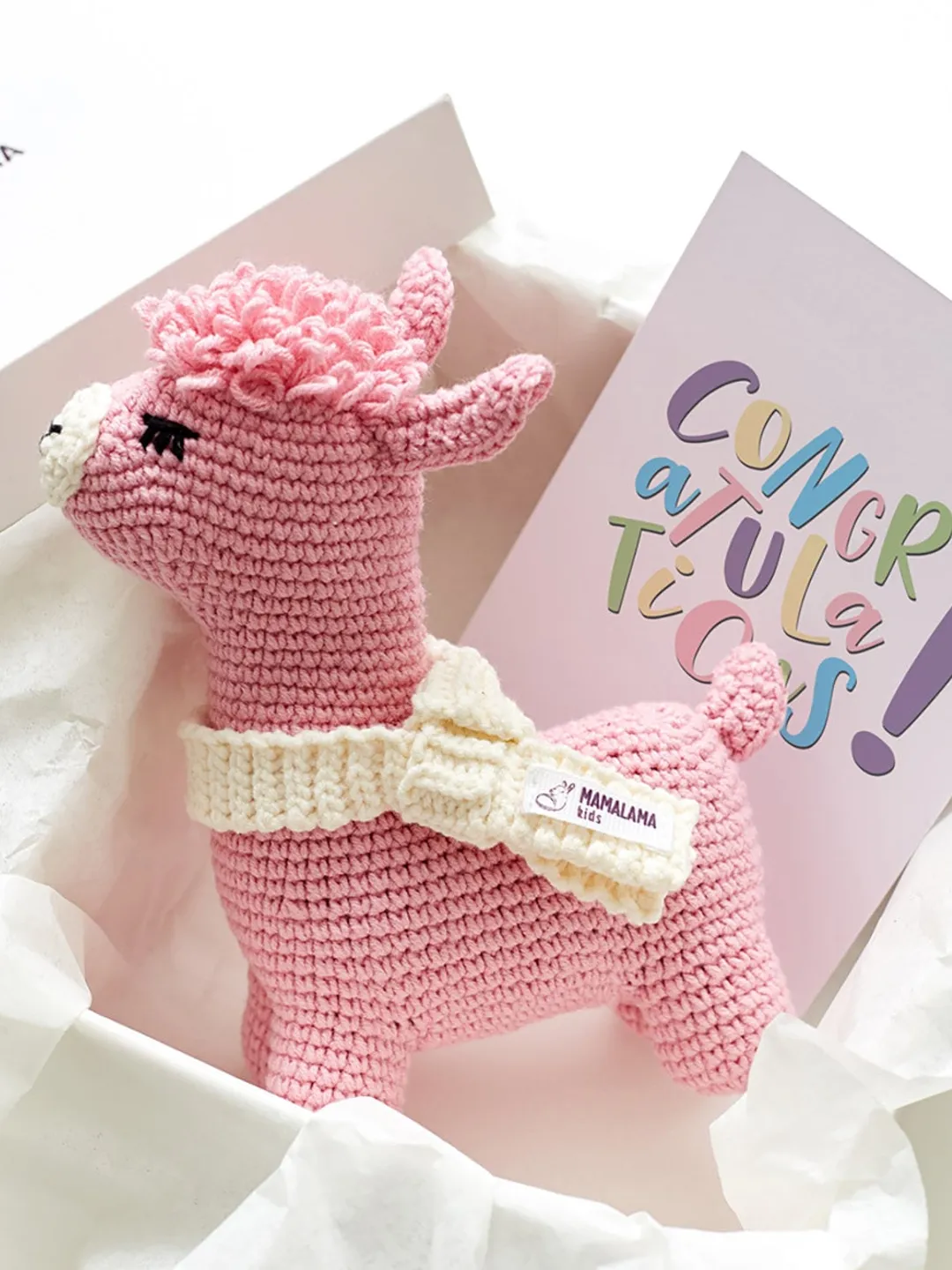 Baby pregnancy gift basket Present box idea for expecting friend Mom to be congratulations new baby welcome crochet toy pink nursery