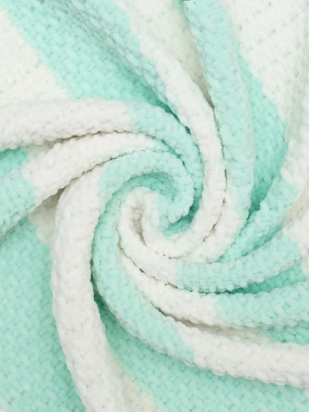 Knit baby blanket mint striped green baby bedding Soft newborn wrap Unique baby coming home outfit Baby baptism blanket
