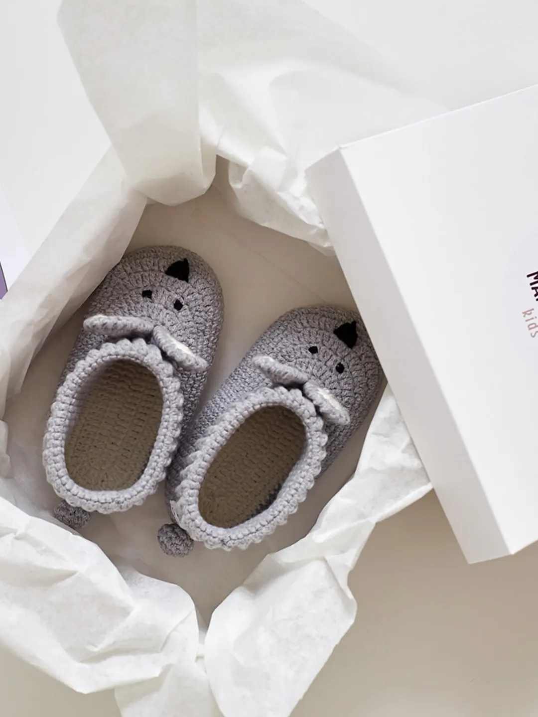 Christening outfit cute crochet baby animal booties Unique baptism day gift idea Pregnancy present basket Godson goddaughter congrats set