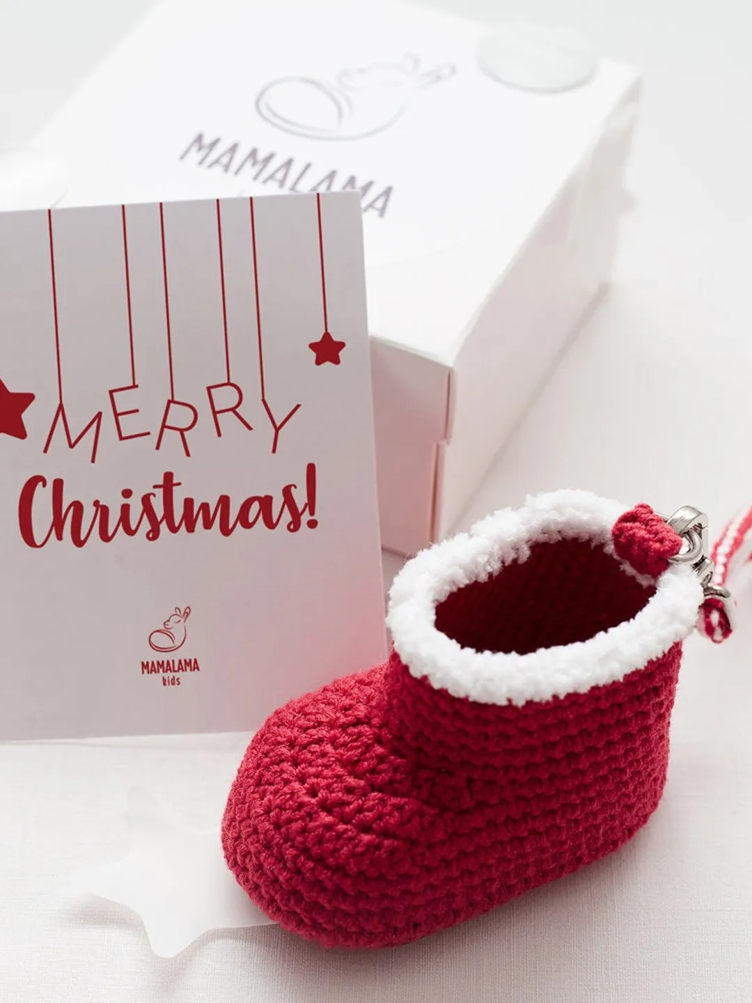 Party favor small gift keychain idea for office corporate family friend event Christmas souvenir Santa baby bootie gift box Pregnancy
