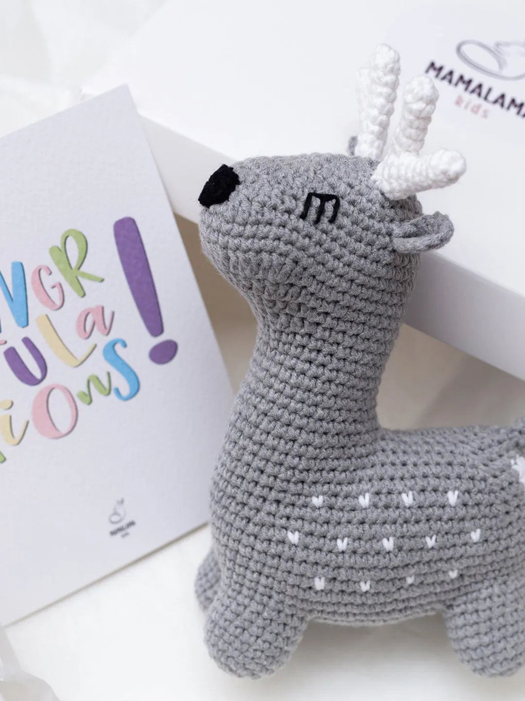New parent gift woodland newborn crochet deer toy New mom congratulations Pregnancy congrats baby reveal gift for mom to be
