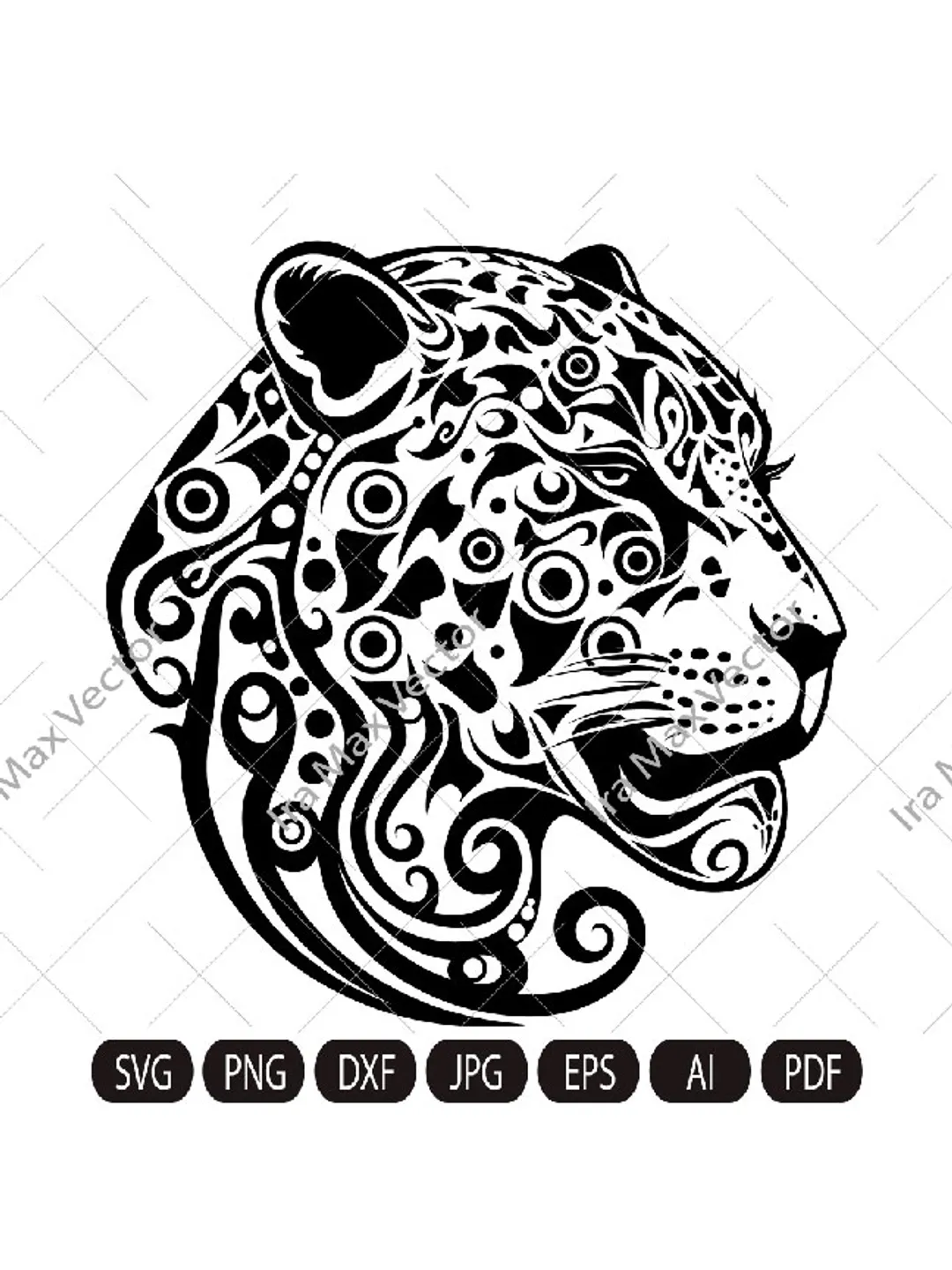 Jaguar face/Jaguar head/Jaguar mandala/Leopard head/ leopard