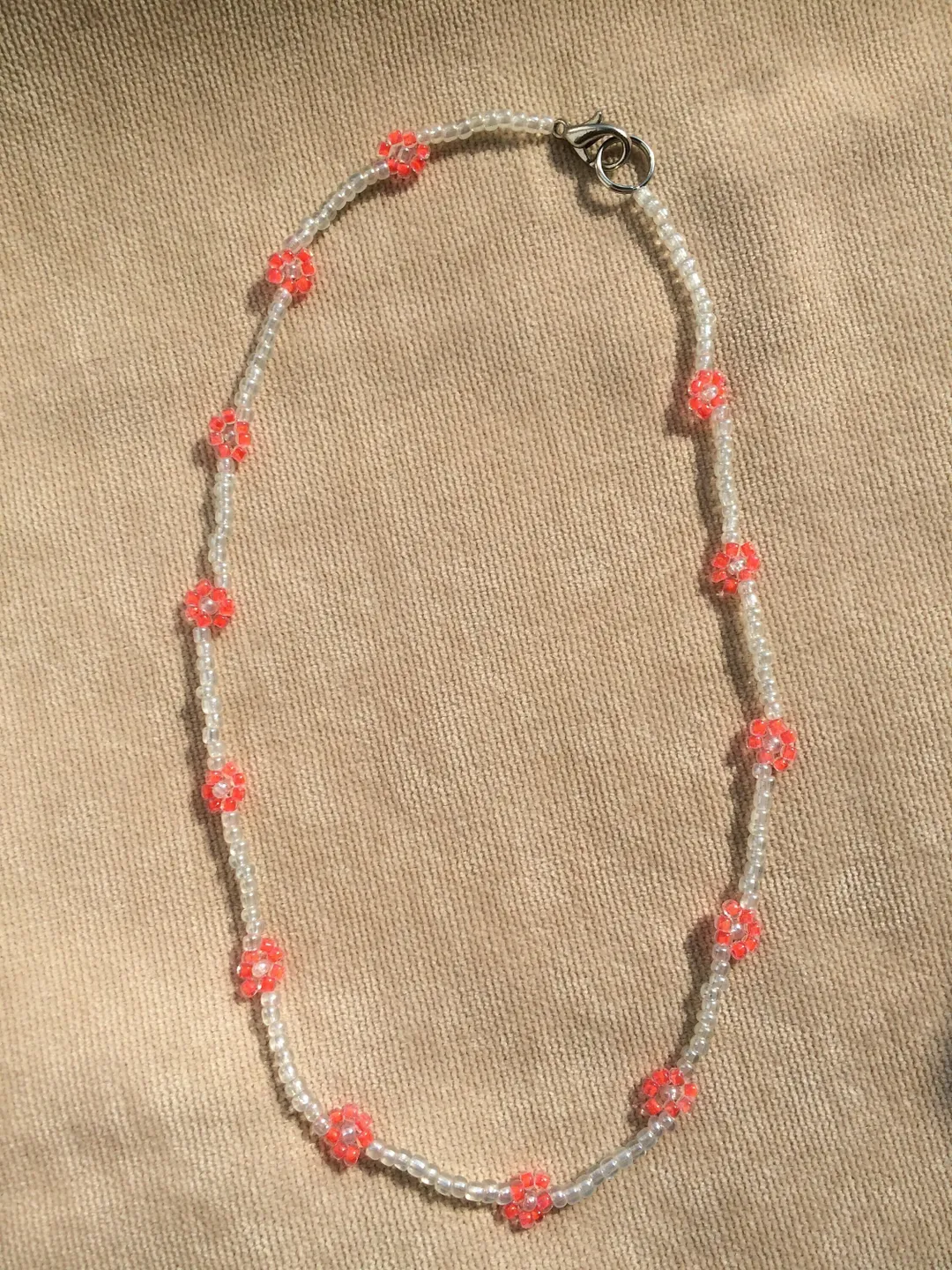 Beaded Daisy Choker, Indie Boho, Colourful Daisy Seed Bead Choker Necklace