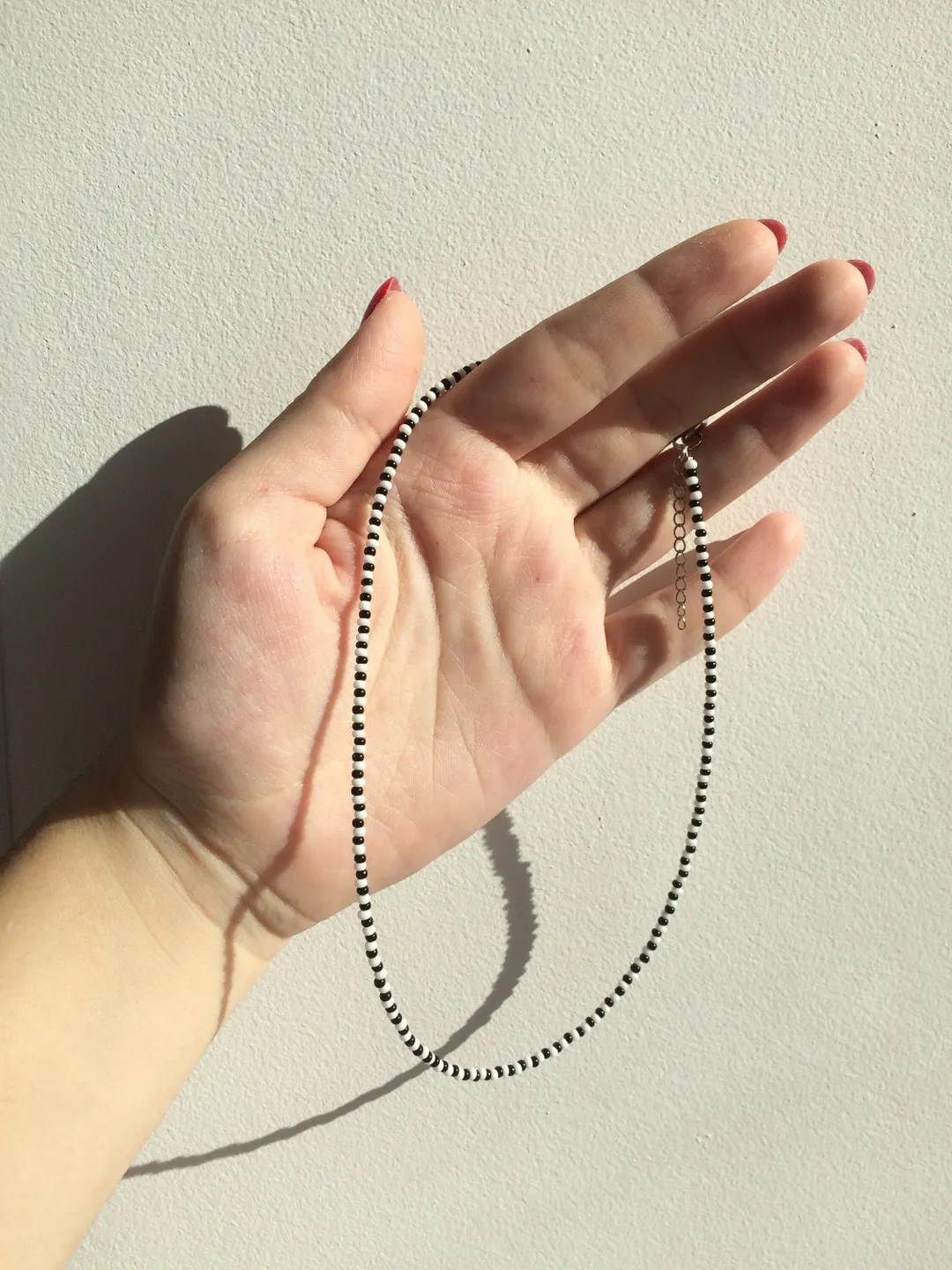 Beaded black white choker Beaded necklace Seed bead choker Black necklace White necklace Striped necklace Seed bead necklace