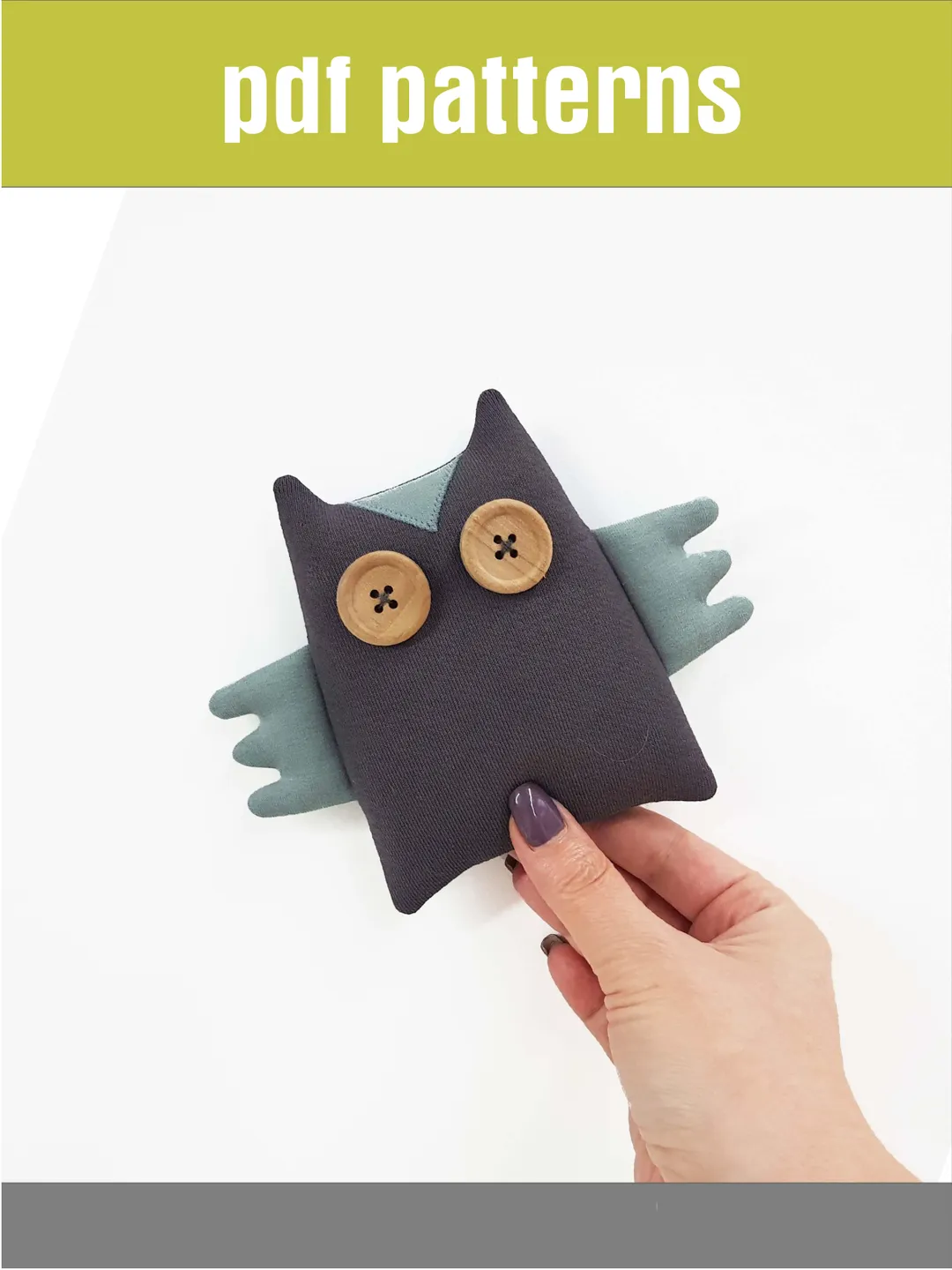 Owl sewing pattern PDF digital tutorial in English, rag doll sewing diy