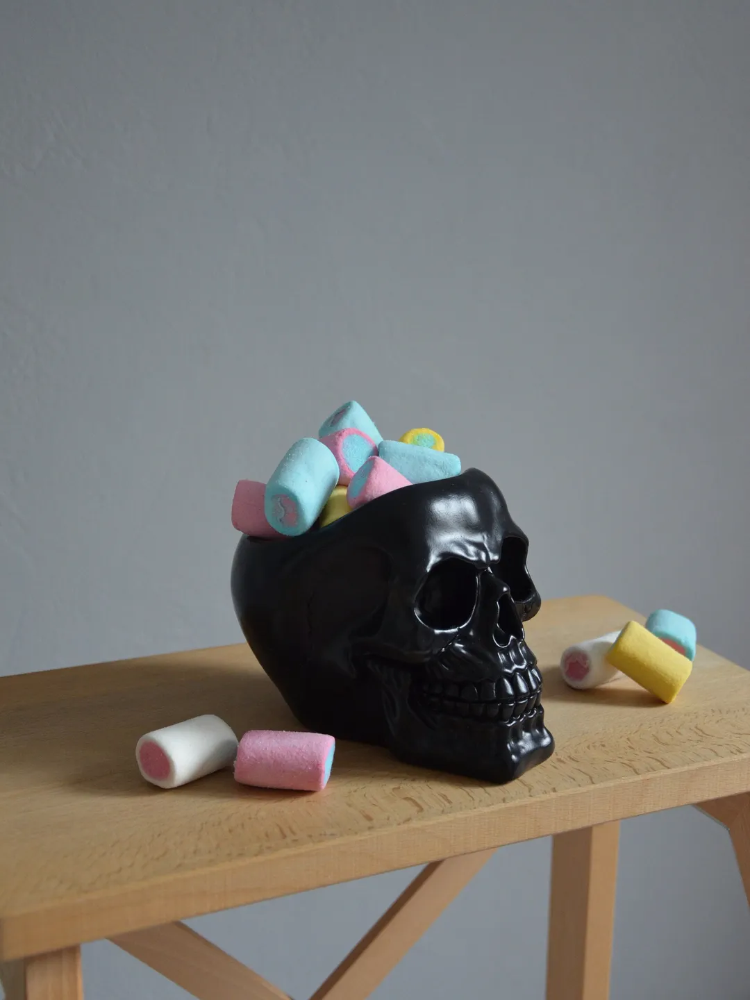 Black Skull Brush Holder Tattoo Skull Planter Pink Skull Skull Vase Pen Holder Skull Decor Skull Gold Painted Skull Human Skull Skull Home