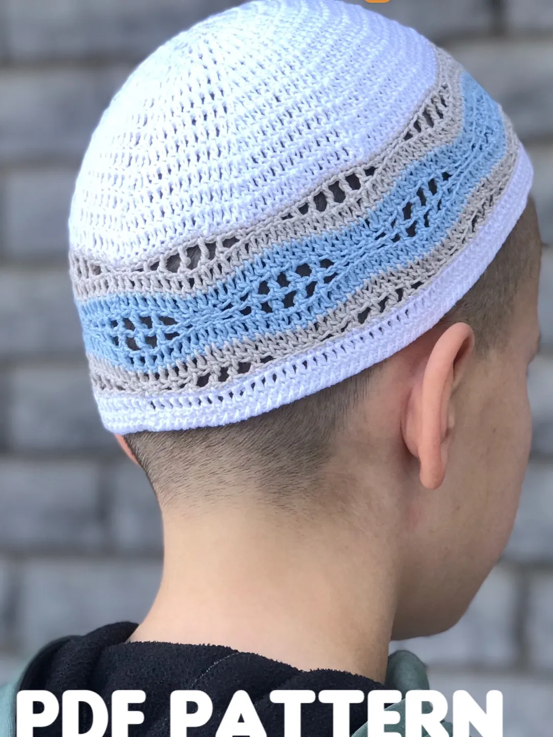 Summer skull cap short cotton for men PDF printable pattern