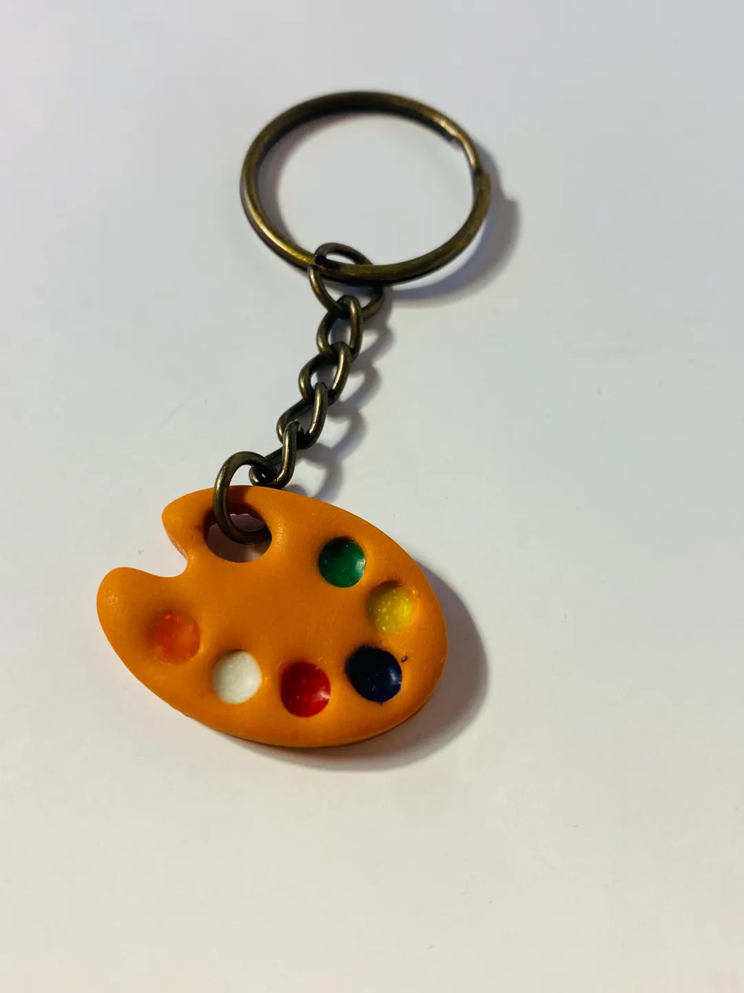 Artist's palette keychain, painting supply charm
