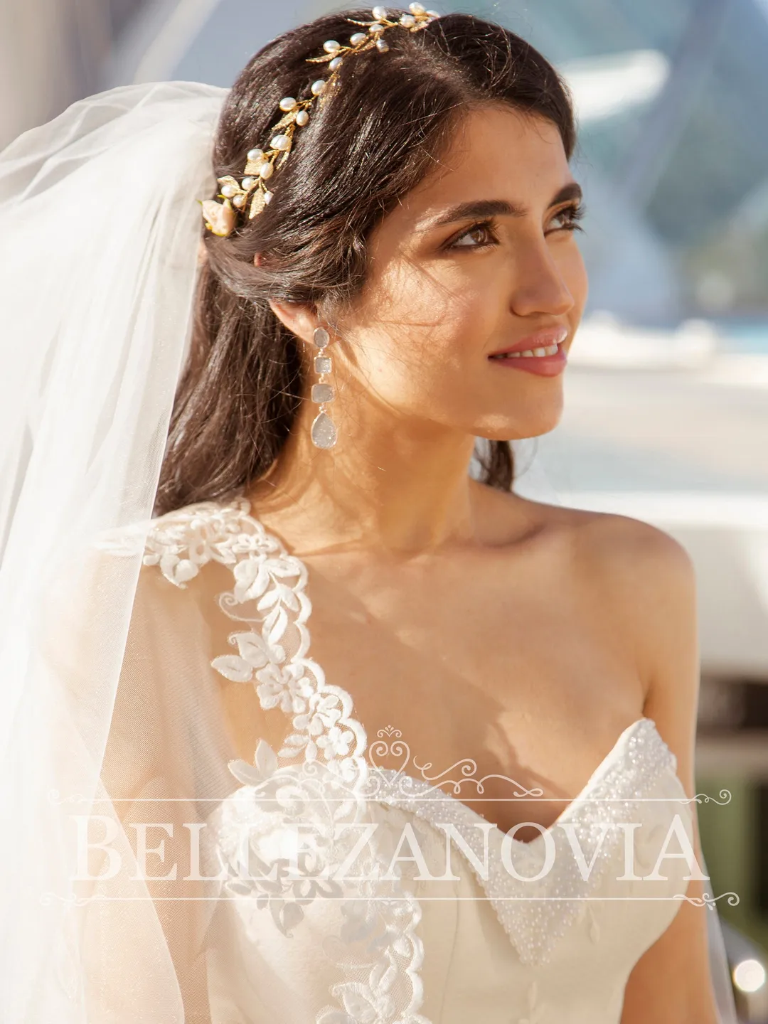 Cathedral 2 tier bridal veil, Wedding Veil Lace, Chapel Lace Wedding Veil, long veil wedding, Single Tier Veil, lace wedding veil| - 90164