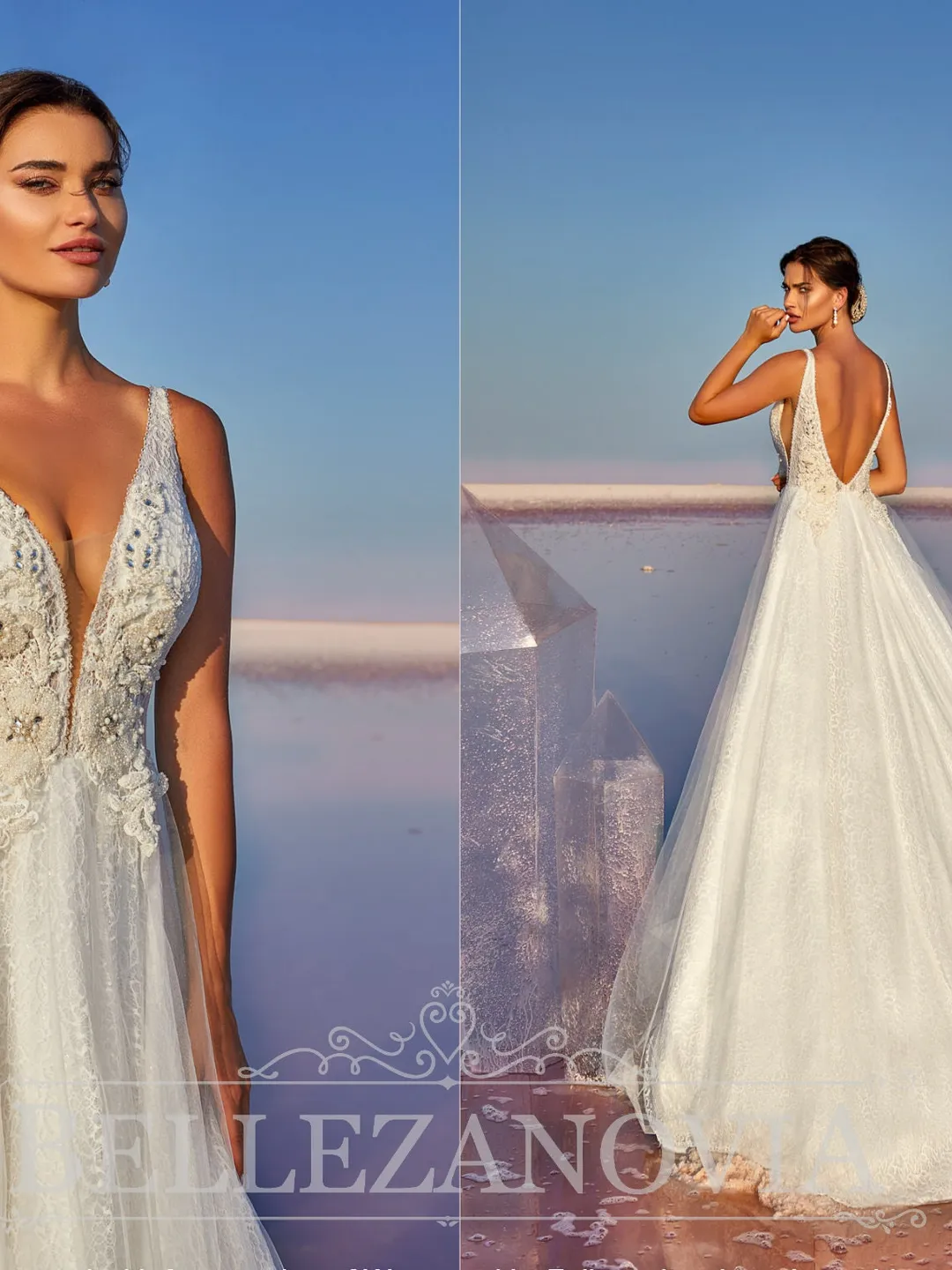 princess polly baby blue dress Sexy Mermaid Lace White Halter V-Neck Backless Beach Wedding Dress PFW –  Promfast