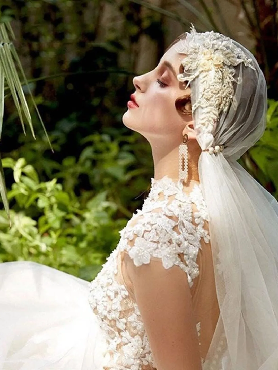 Bridal Cap, Juliet cap veil, Retro style wedding veil, Antique 1920s Wedding  Veil, Vintage style bridal veil, Bohemian wedding veil, Bridal