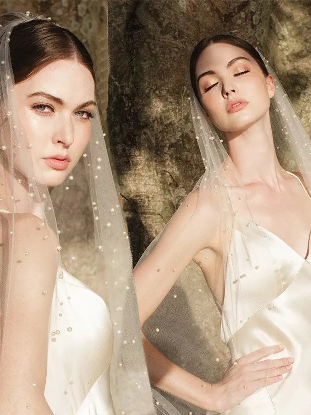 Pearl Wedding Veil wedding veil Chapel bridal Modern Fingertip Veil Ivory Wedding Veil Single Tire Veil Simple Veil Single layer Veil