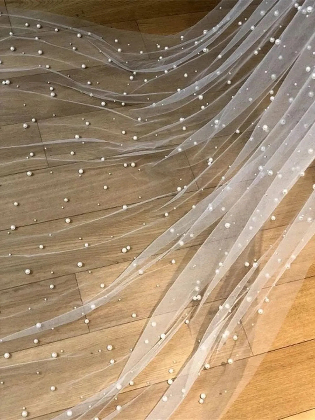 Pearl Wedding Veil wedding veil Chapel bridal Modern Fingertip Veil Ivory Wedding Veil Single Tire Veil Simple Veil Single layer Veil