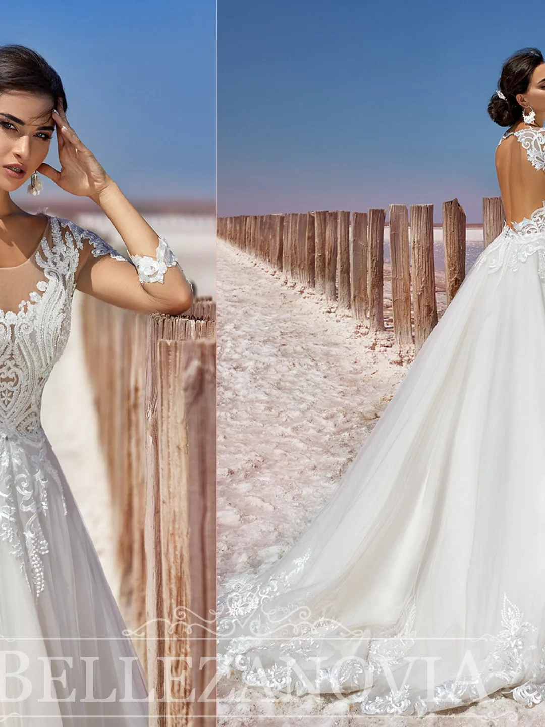 Wedding dress long sleeve open back/Lace Wedding Dress/Boho Wedding Dress/Wedding Dress with Long Sleeves/Long Sleeve Wedding Dress/