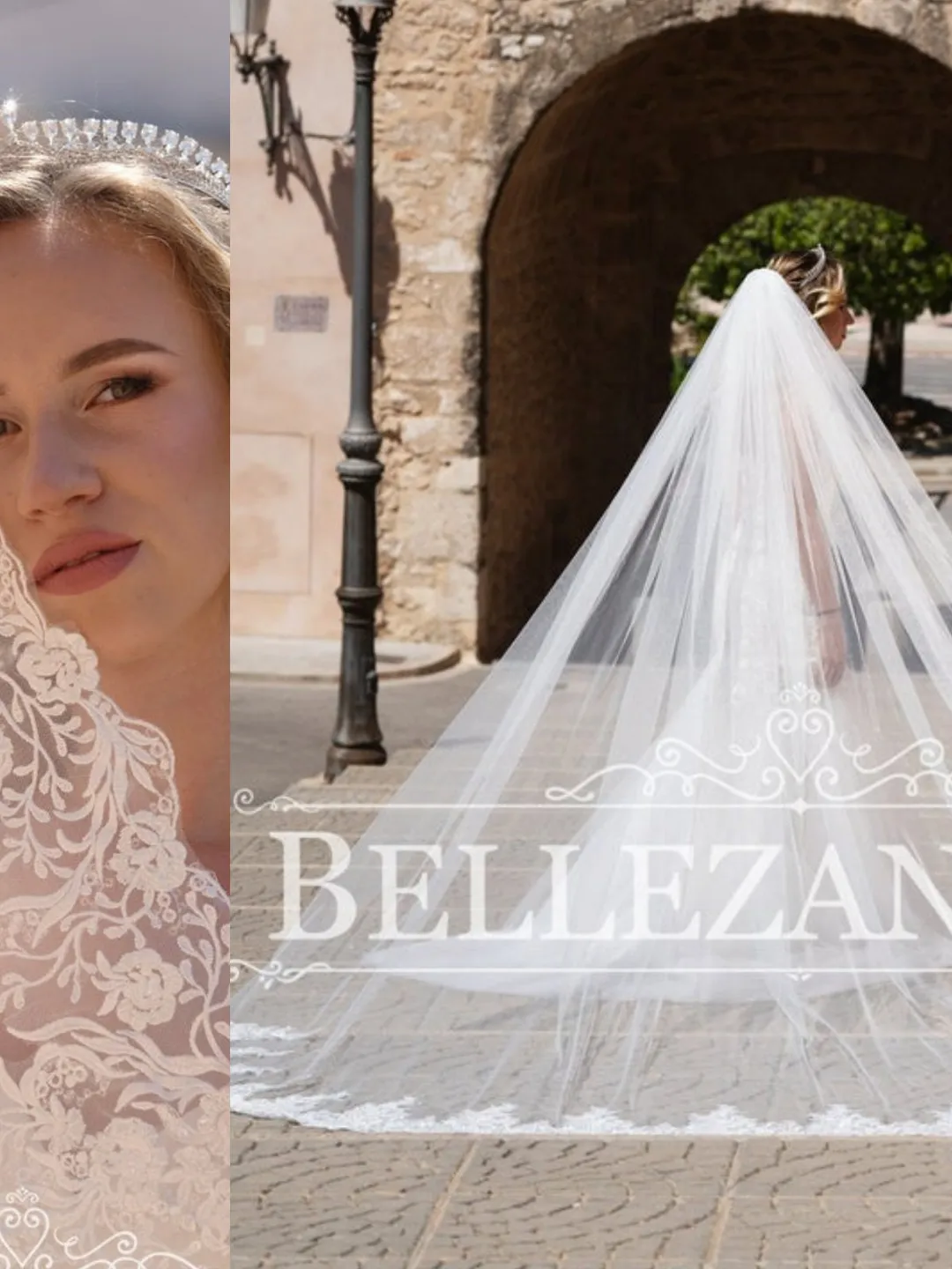 Elegant Bridal Wedding Veil Cathedral Single lace veil Off White Ivory Tulle Lace Applique Bridal Veil with Comb Bridal Veil long 900232.1