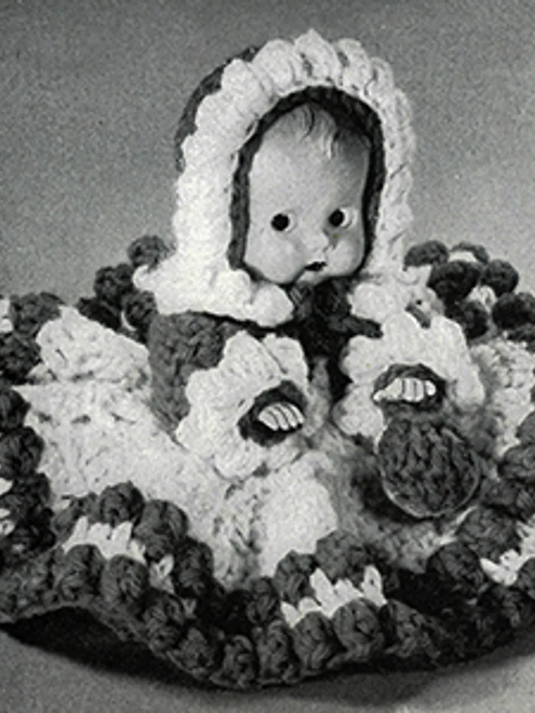 Vintage Crochet Pattern Dress for Doll Ruffle Bustle Doll's Dress Pattern Digital Download PDF