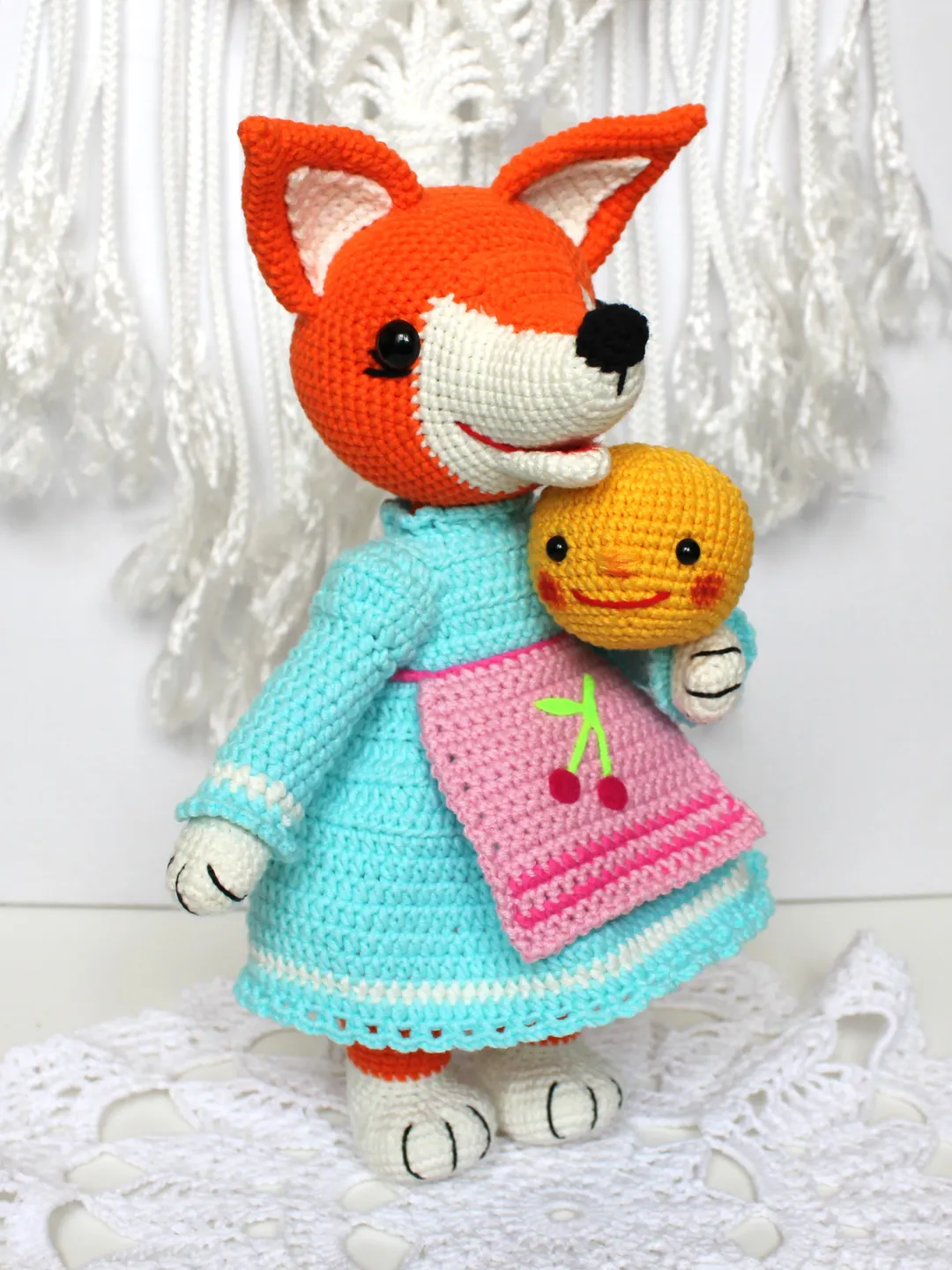 Crochet fox pattern Amigurumi fox pattern PDF in English Crochet toy fox in dress