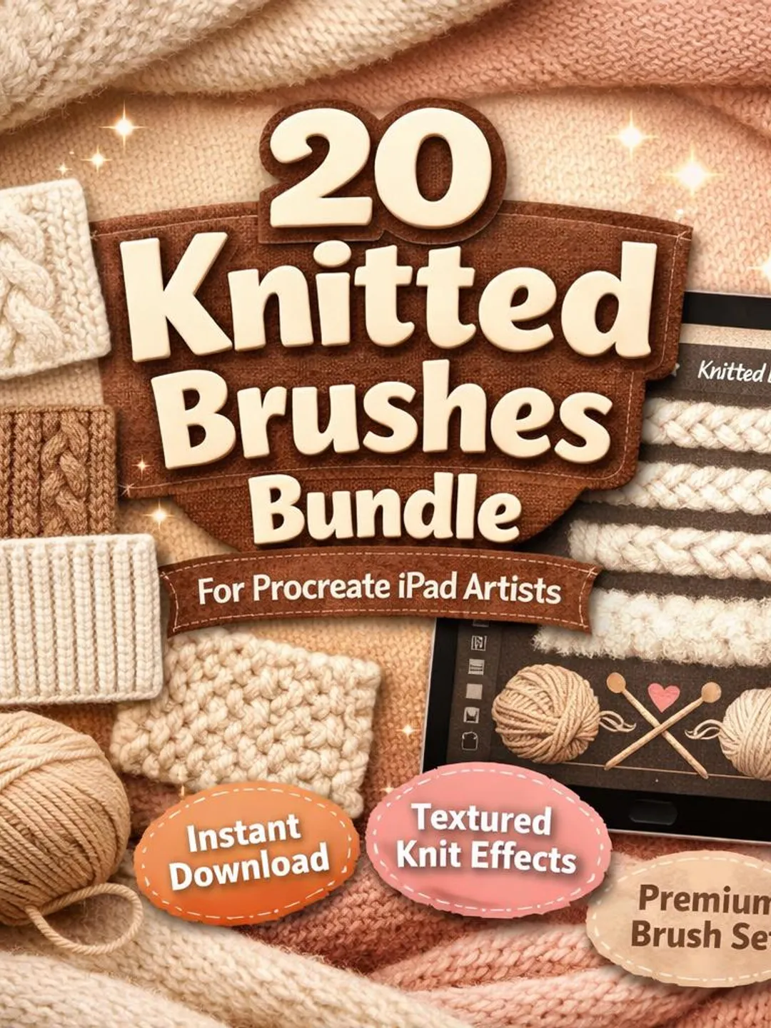 Procreate Knitted Brushes Bundle | Realistic Wool Texture iPad Art (Instant Download)