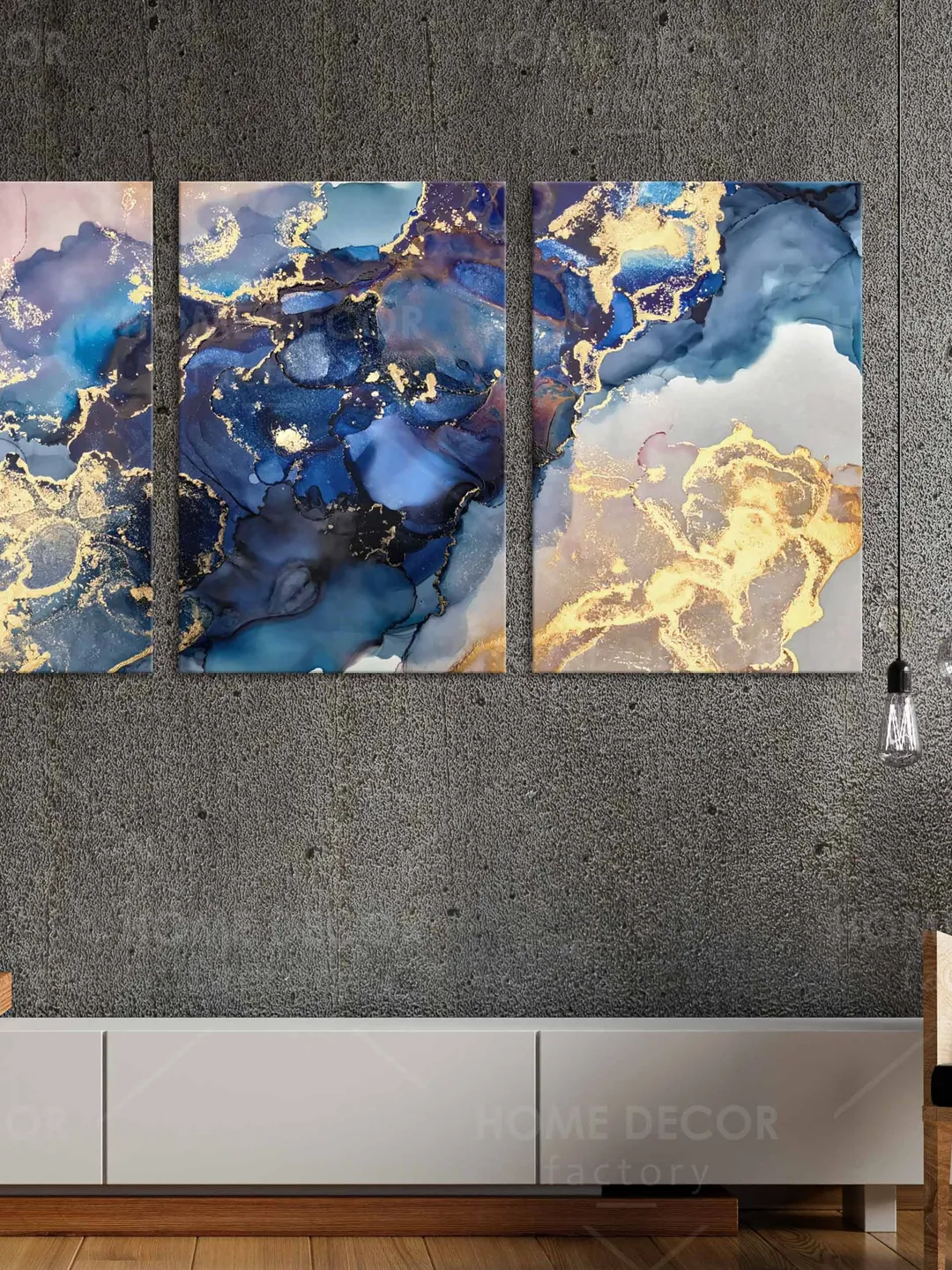 Abstract Marble Wall Art, Luxury Blue Gold Marble Canvas, Contemporary Home Decor, Large canvas art, Navy Blue Abstract, Marble Canvas