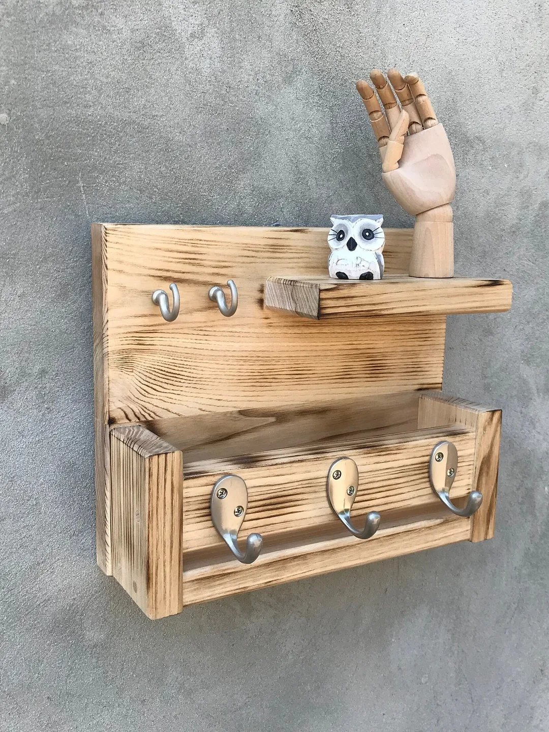 Handmade wooden mail organizer Rustic organizer Rustic Shelving Timber Boards Reclaimed Sanded Scaffold Board Wooden Shelf Farmhouse Decor