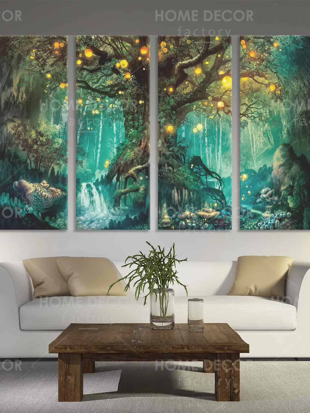 Tree of Life Magical forest canvas Fantasy forest wall art Canvas with ...