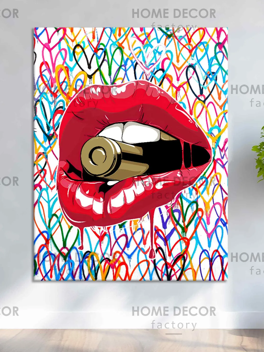 Gangsta Fashion Lips Canvas Art Abstract Fashion Modern Art Fashion Prints  Female Lips Print Fashion Wall Art Printable Graffiti Art Design, image size:1080x1440
