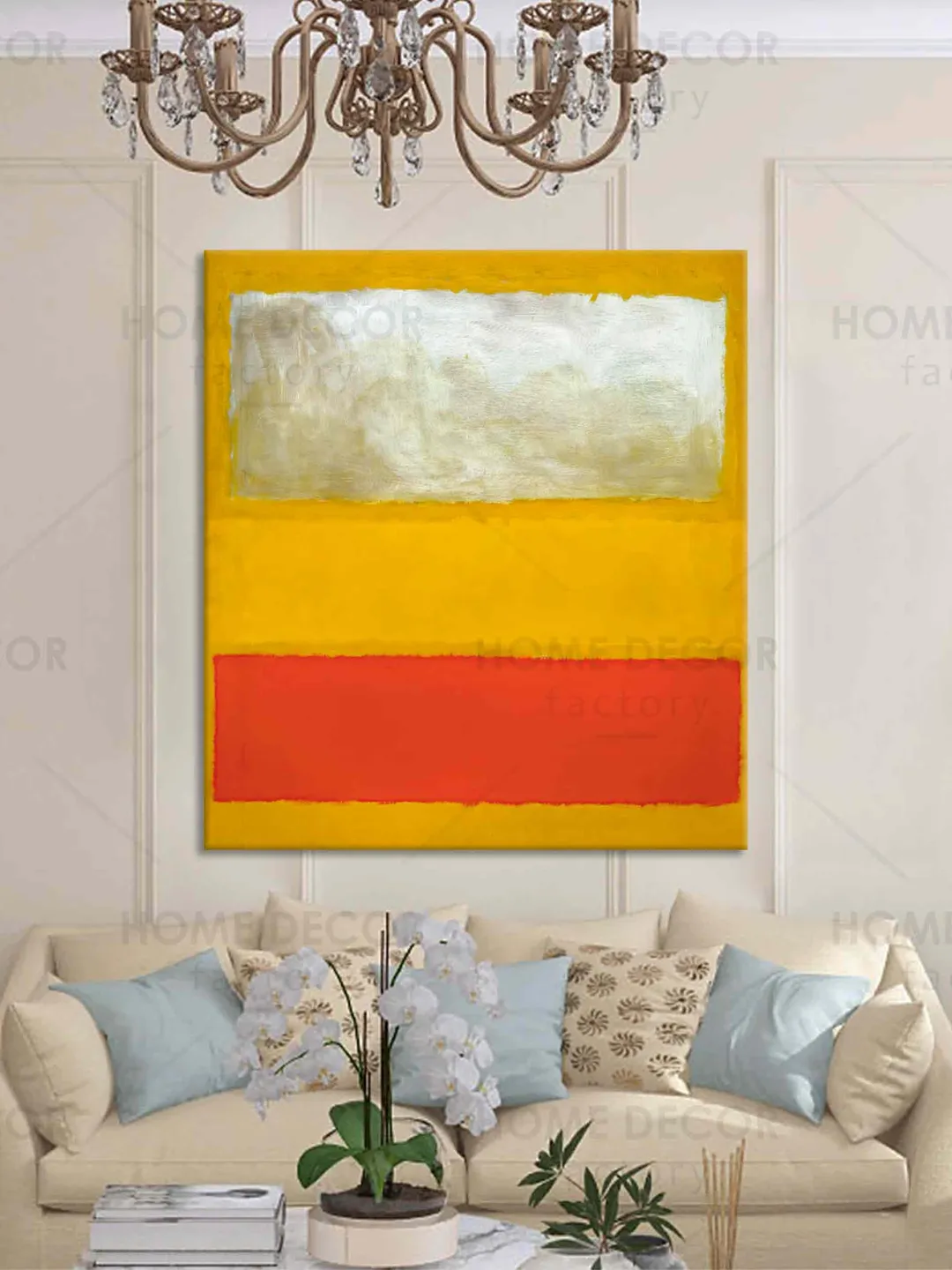 Mark Rothko Yellow Red orange white Reproduction canvas print Modern ...