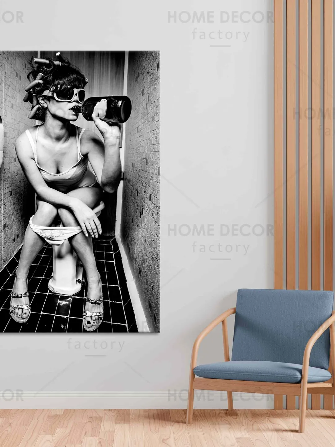 Sexy Girl Drinking Art Canvas Print Vintage Style Canvas Wall Art Ready To  Hang Black and White Style Print Smoking in the Toilet Art Wall 62,00 $ |  Buy online with delivery