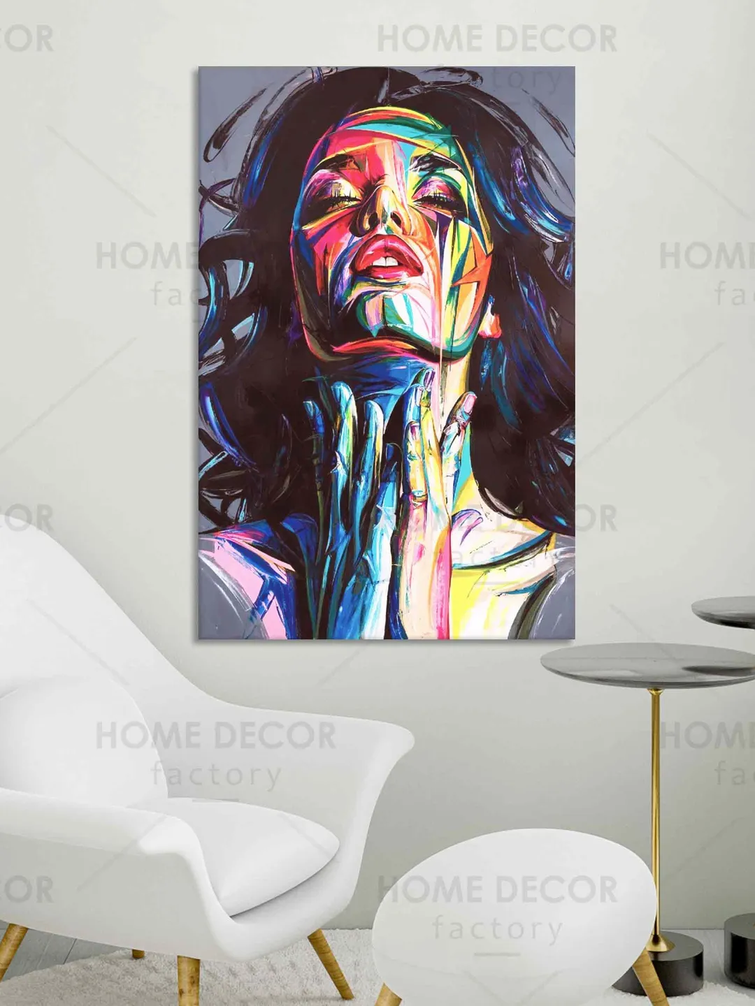 Abstract Colorful Woman Canvas Print Poster Pictures Wall Art Abstract ...