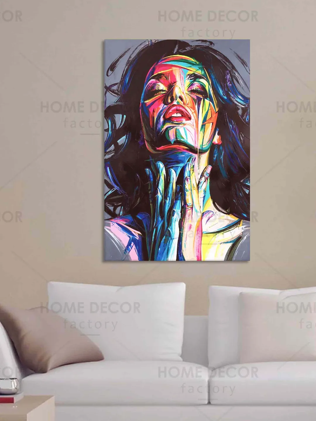 Abstract Colorful Woman Canvas Print Poster Pictures Wall Art Abstract ...